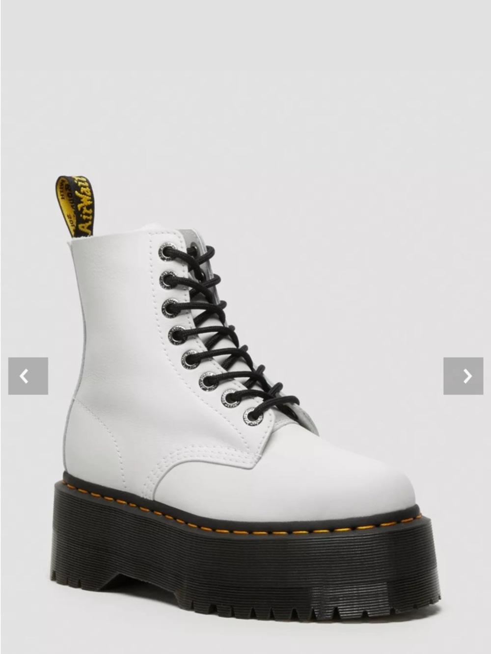 Dr. Martens 1460 Pascal Max Platform Leather Boot in White